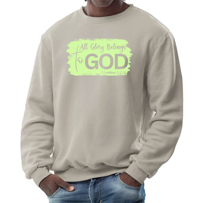 Mens Graphic Sweatshirt All Glory Belongs To God Christian Neon - Mens