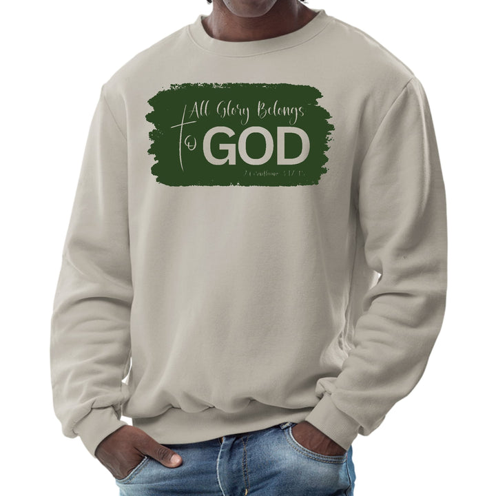 Mens Graphic Sweatshirt All Glory Belongs to God Dark Green - Mens | Sweatshirts