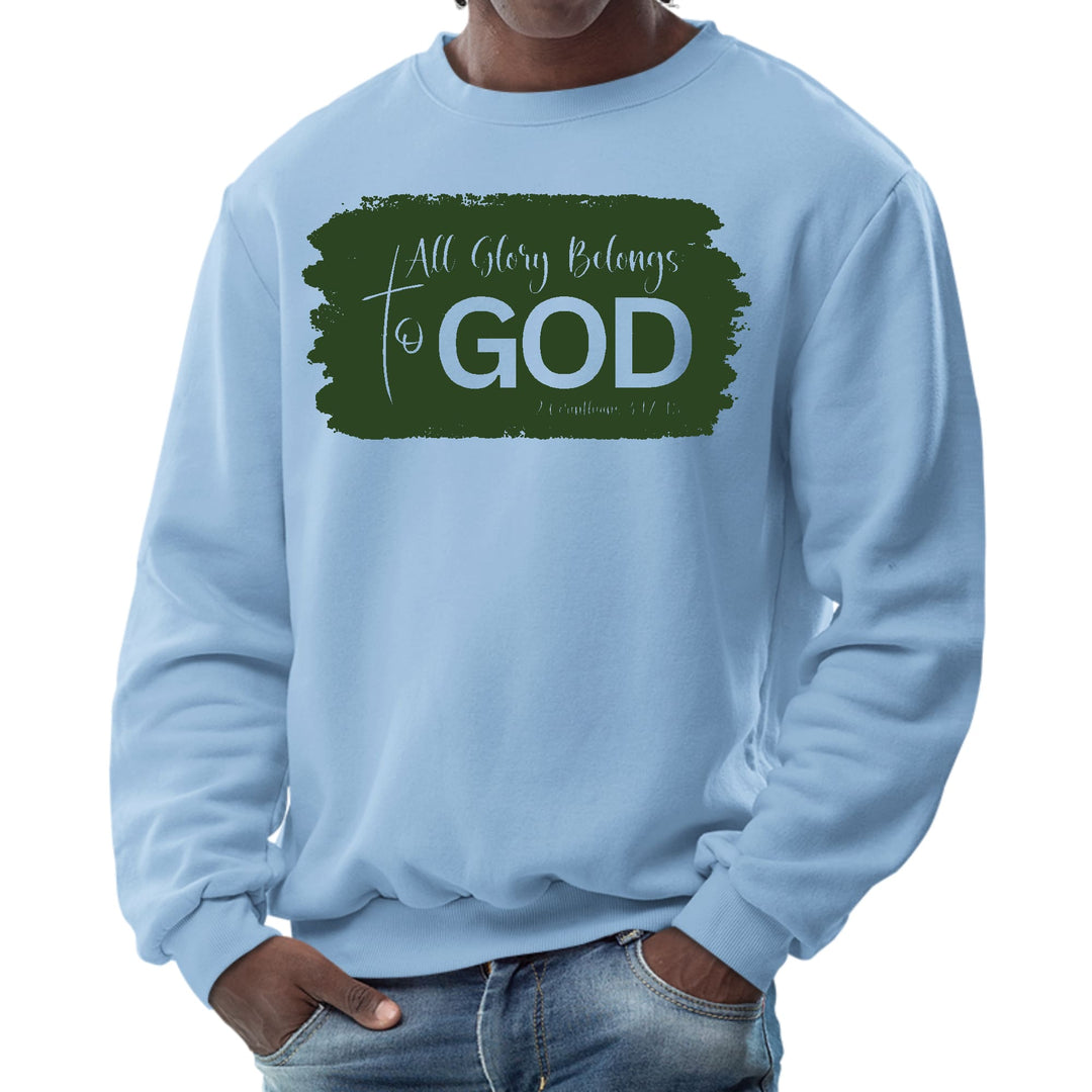 Mens Graphic Sweatshirt All Glory Belongs to God Dark Green - Mens | Sweatshirts