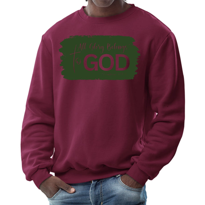 Mens Graphic Sweatshirt All Glory Belongs to God Dark Green - Mens | Sweatshirts