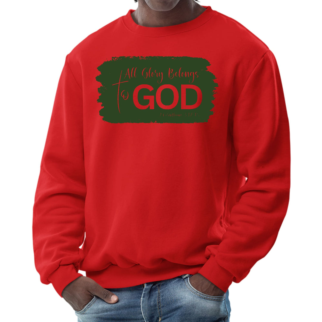 Mens Graphic Sweatshirt All Glory Belongs to God Dark Green - Mens | Sweatshirts