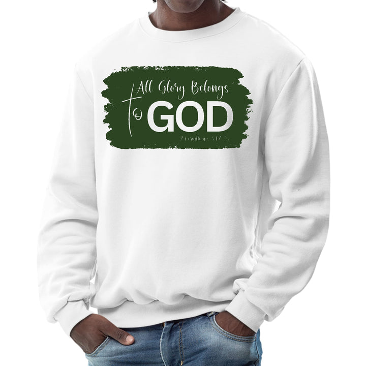 Mens Graphic Sweatshirt All Glory Belongs to God Dark Green - Mens | Sweatshirts