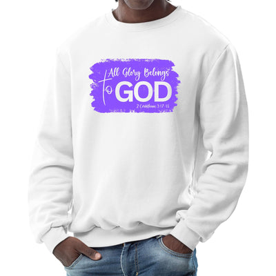Mens Graphic Sweatshirt All Glory Belongs To God Lavender - Mens | Sweatshirts