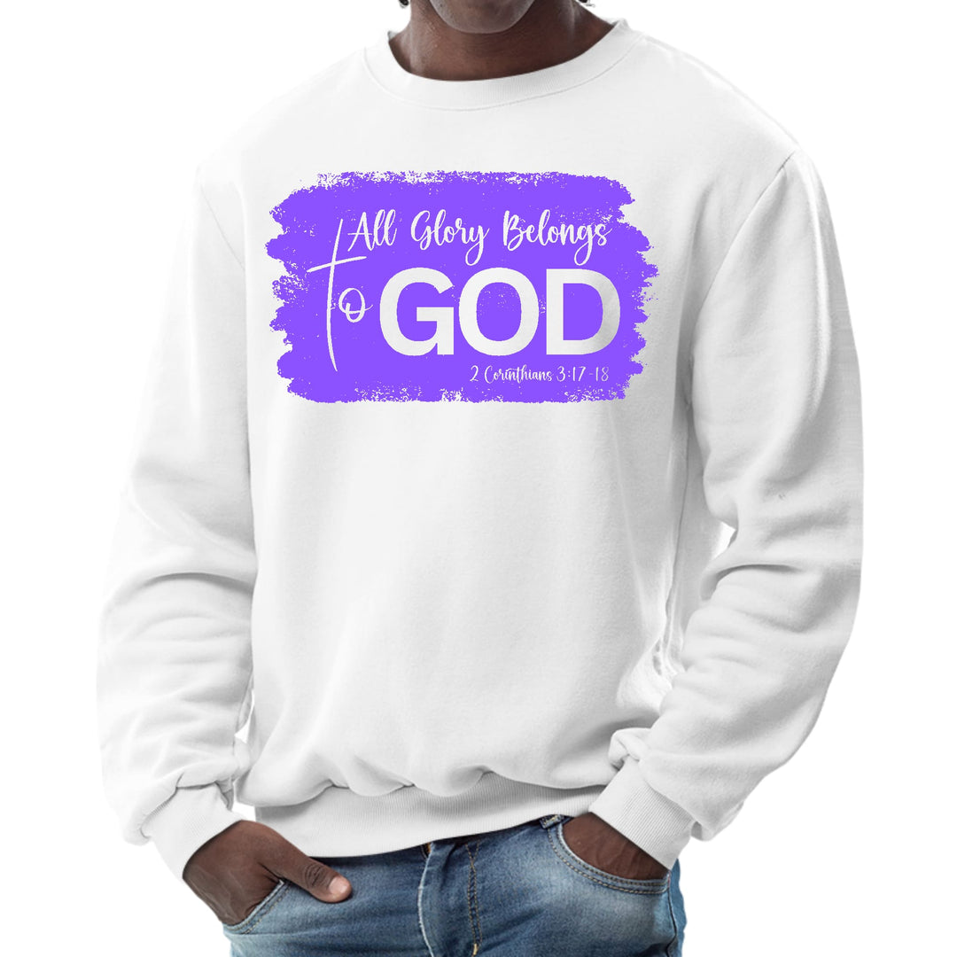 Mens Graphic Sweatshirt All Glory Belongs to God Lavender - Mens | Sweatshirts