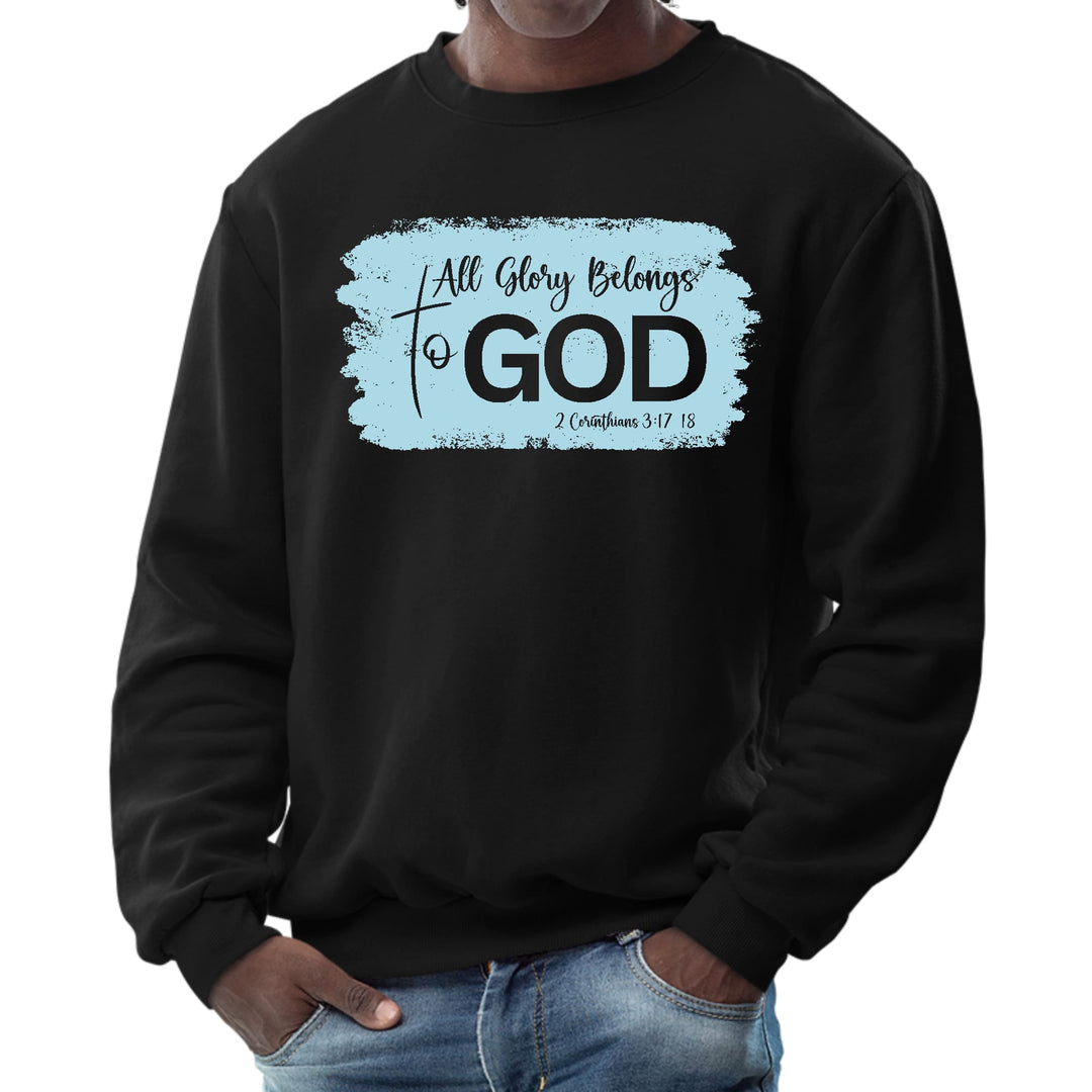 Mens Graphic Sweatshirt All Glory Belongs to God Light Blue - Mens | Sweatshirts