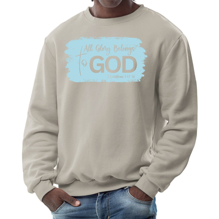 Mens Graphic Sweatshirt All Glory Belongs to God Light Blue - Mens | Sweatshirts