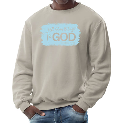 Mens Graphic Sweatshirt All Glory Belongs To God Light Blue - Mens | Sweatshirts