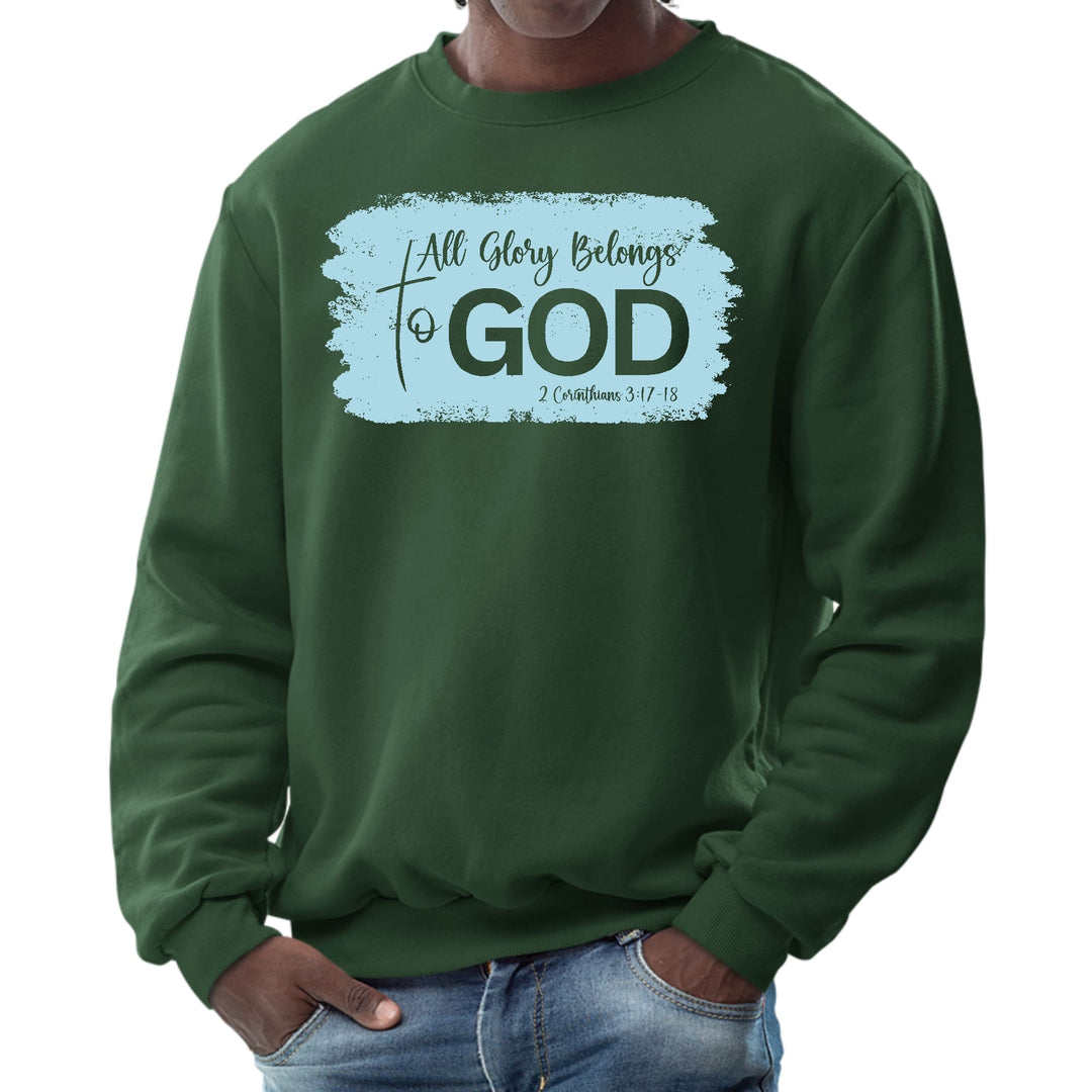 Mens Graphic Sweatshirt All Glory Belongs to God Light Blue - Mens | Sweatshirts