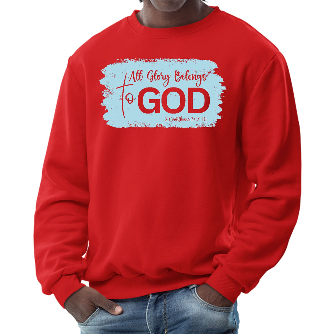 Mens Graphic Sweatshirt All Glory Belongs to God Light Blue - Mens | Sweatshirts