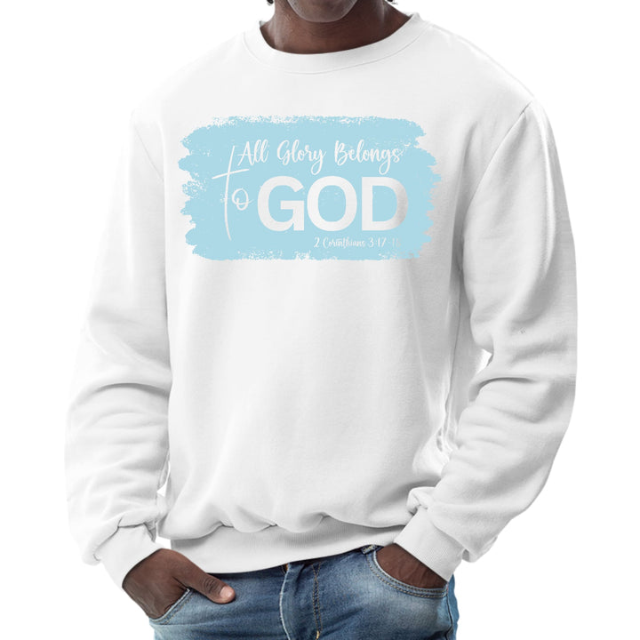 Mens Graphic Sweatshirt All Glory Belongs to God Light Blue - Mens | Sweatshirts