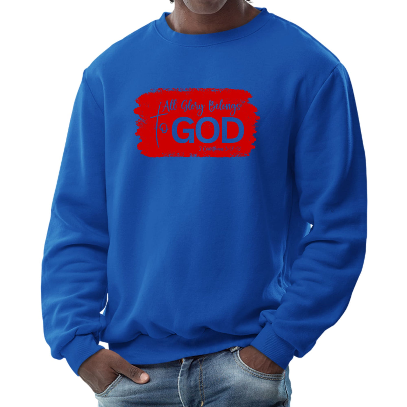 Mens Graphic Sweatshirt All Glory Belongs To God Red - Mens | Sweatshirts