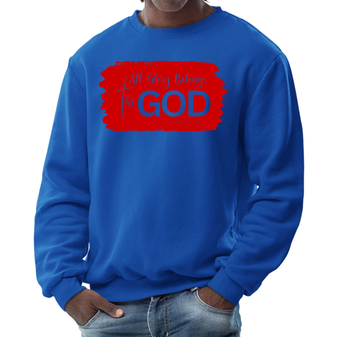 Mens Graphic Sweatshirt All Glory Belongs to God Red - Mens | Sweatshirts