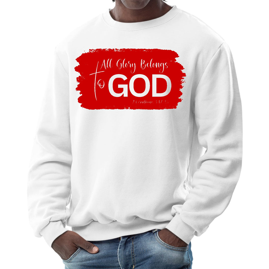 Mens Graphic Sweatshirt All Glory Belongs to God Red - Mens | Sweatshirts