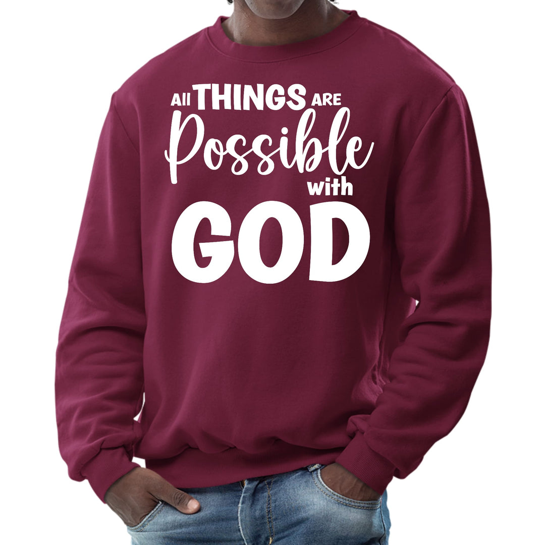 Mens Graphic Sweatshirt All Things are Possible with God - Mens | Sweatshirts