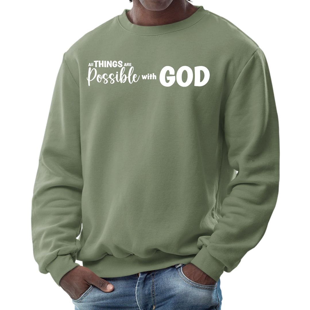 Mens Graphic Sweatshirt All Things are Possible with God - Mens | Sweatshirts