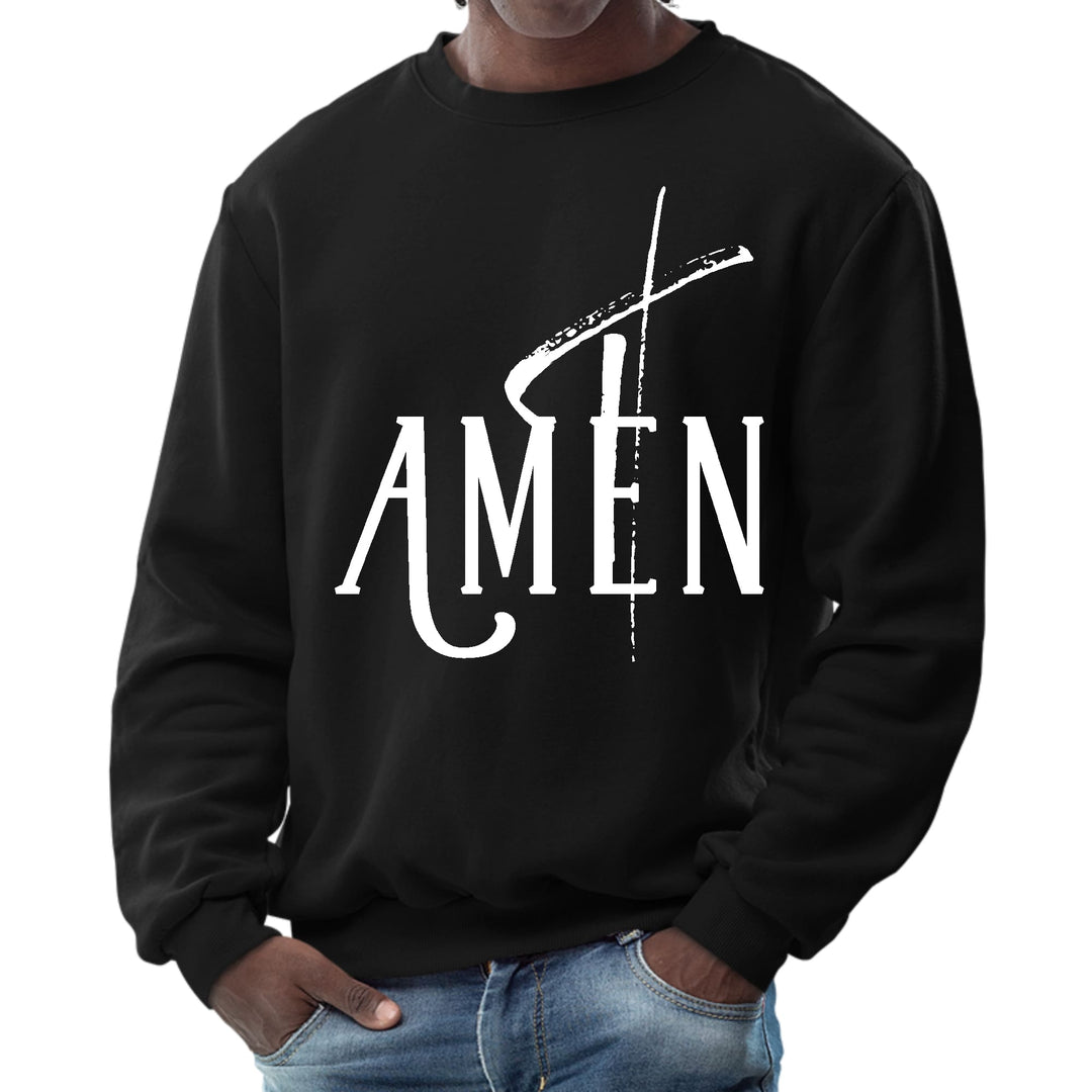 Mens Graphic Sweatshirt Amen White Print - Mens | Sweatshirts