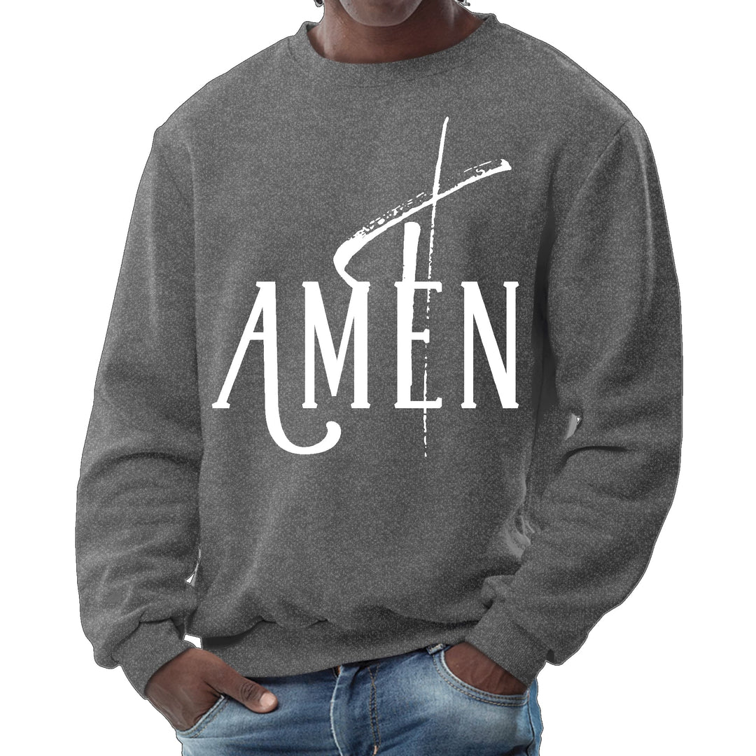 Mens Graphic Sweatshirt Amen White Print - Mens | Sweatshirts