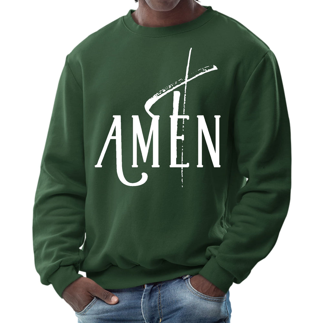 Mens Graphic Sweatshirt Amen White Print - Mens | Sweatshirts