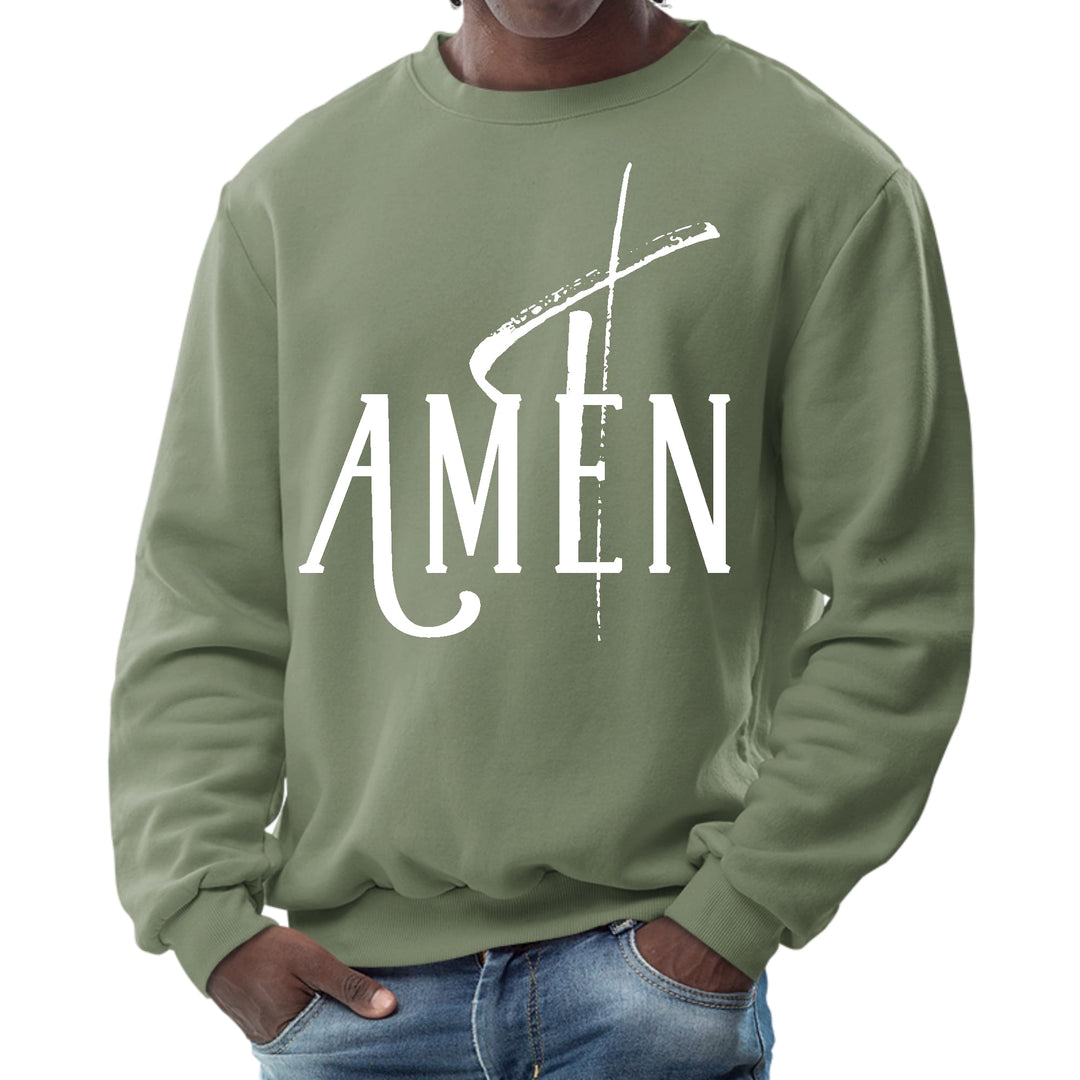 Mens Graphic Sweatshirt Amen White Print - Mens | Sweatshirts