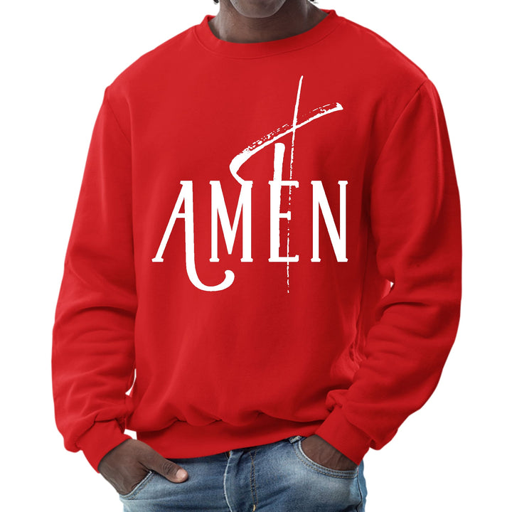 Mens Graphic Sweatshirt Amen White Print - Mens | Sweatshirts