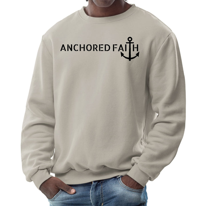 Mens Graphic Sweatshirt Anchored Faith Black Print - Mens | Sweatshirts