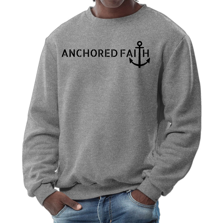 Mens Graphic Sweatshirt Anchored Faith Black Print - Mens | Sweatshirts