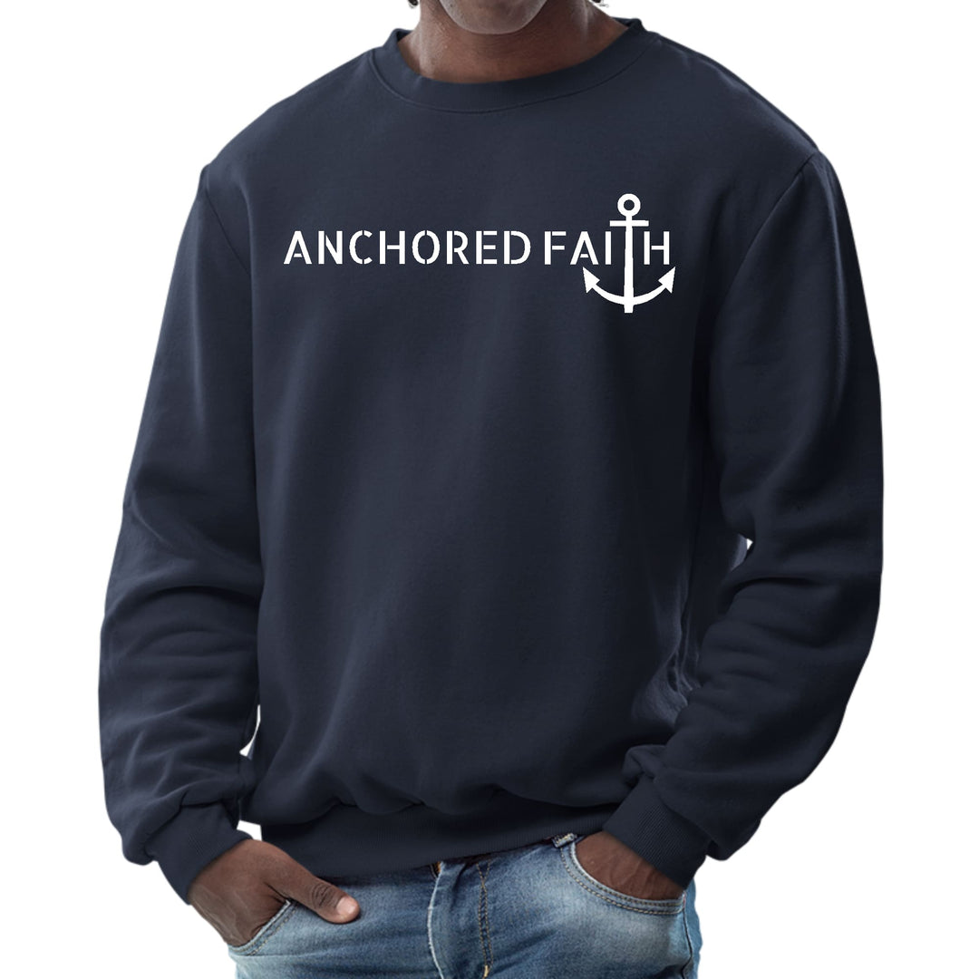 Mens Graphic Sweatshirt Anchored Faith Print - Mens | Sweatshirts