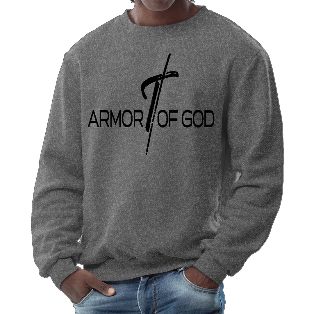 Mens Graphic Sweatshirt Armor of God Black Illustration - Mens | Sweatshirts