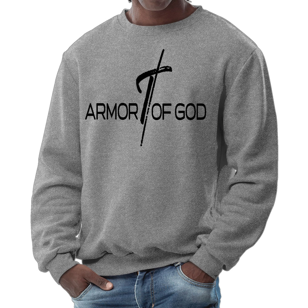 Mens Graphic Sweatshirt Armor of God Black Illustration - Mens | Sweatshirts