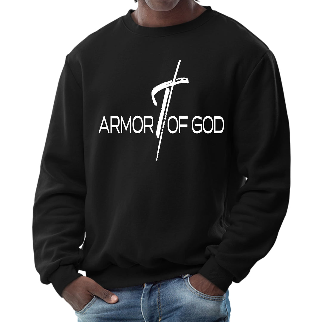 Mens Graphic Sweatshirt Armor of God Cross - Mens | Sweatshirts