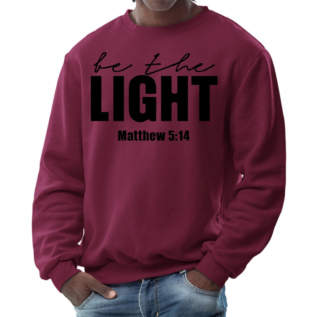 Mens Graphic Sweatshirt be the Light Inspirational Art Illustration, - Mens