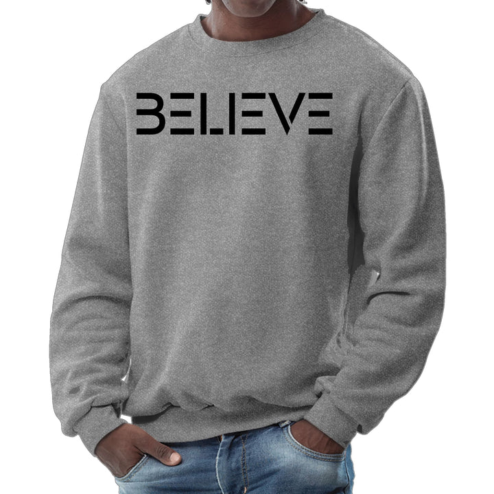 Mens Graphic Sweatshirt Believe Black Print - Mens | Sweatshirts