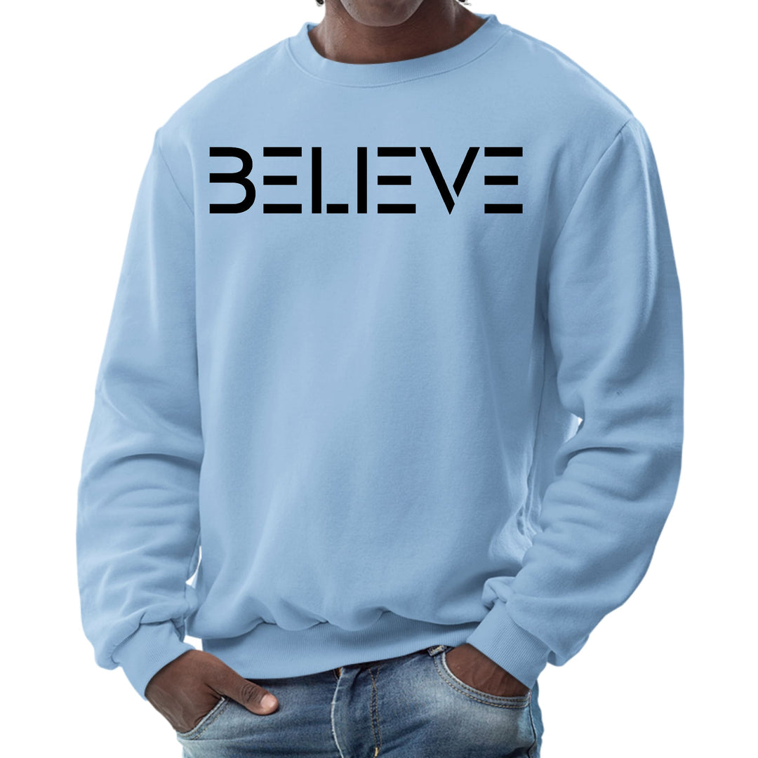 Mens Graphic Sweatshirt Believe Black Print - Mens | Sweatshirts