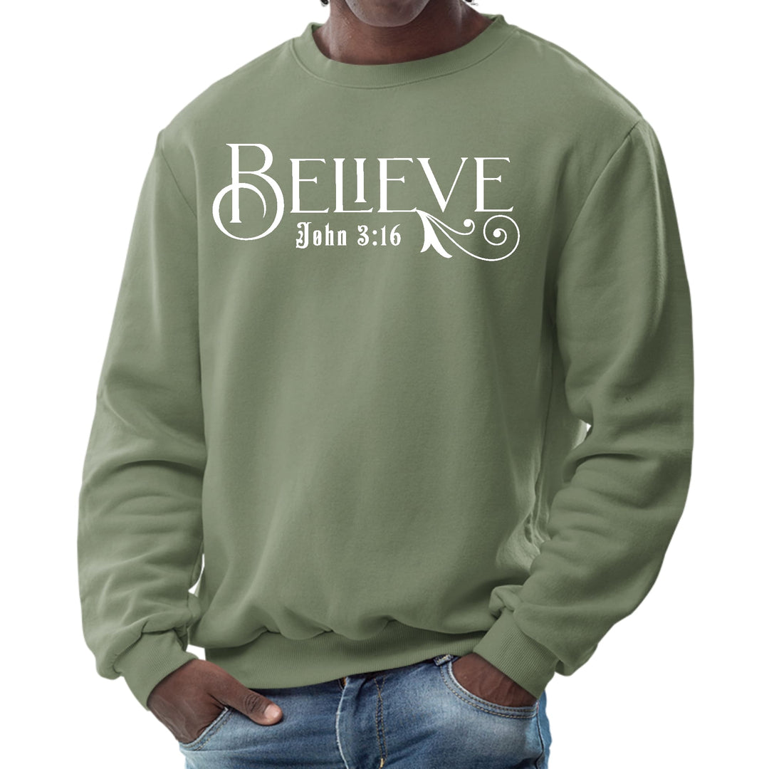 Mens Graphic Sweatshirt Believe John 3:16 - Mens | Sweatshirts