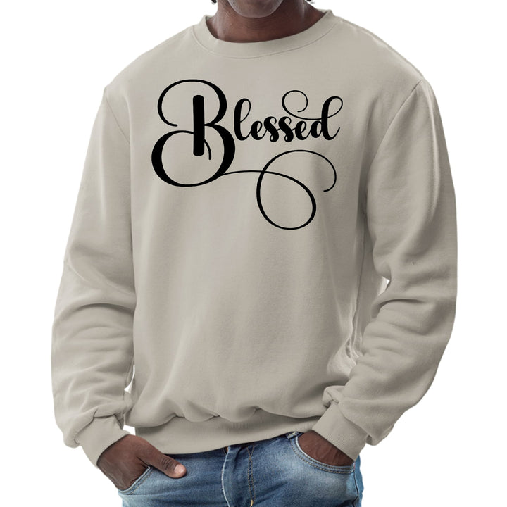 Mens Graphic Sweatshirt Blessed Black Graphic Illustration - Mens | Sweatshirts