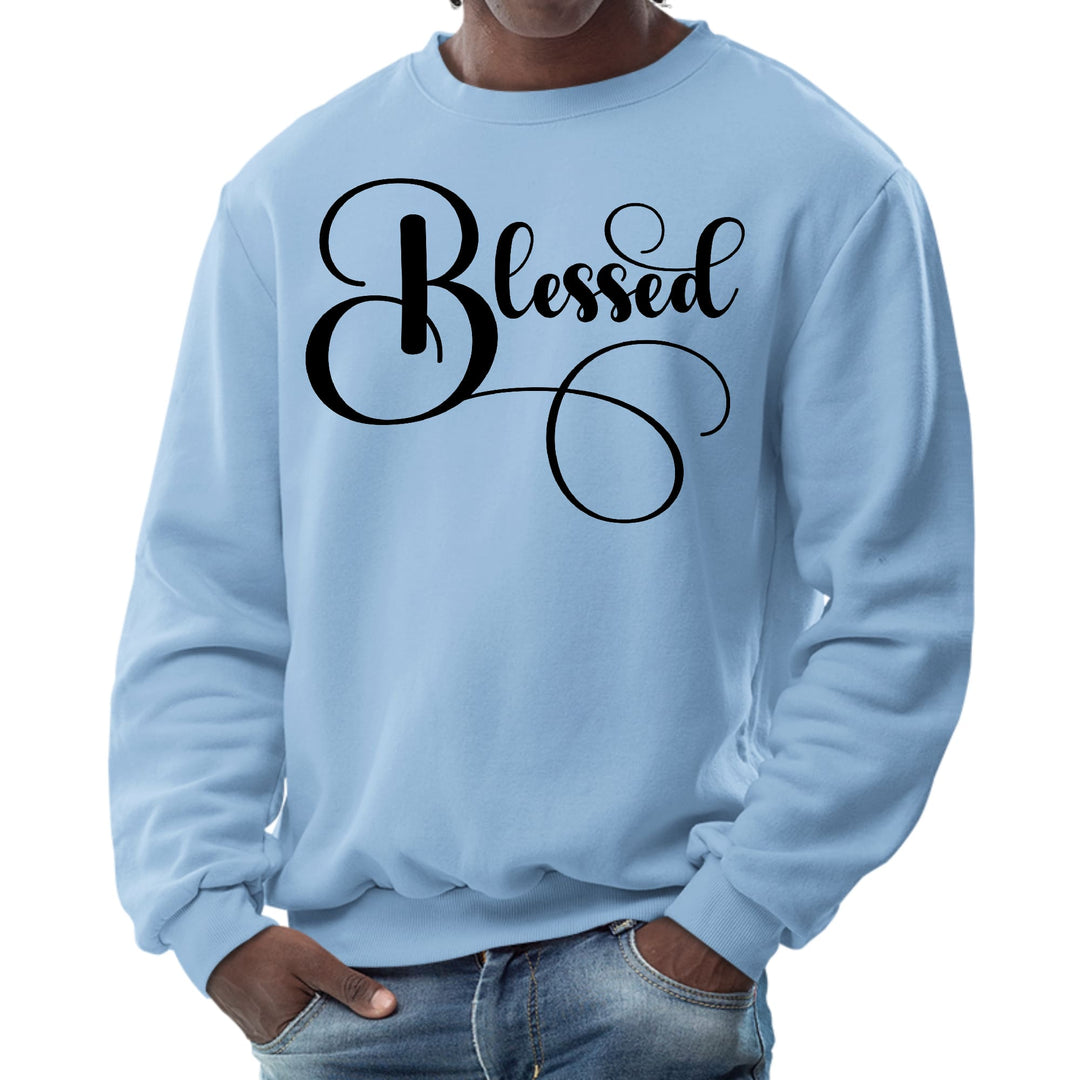 Mens Graphic Sweatshirt Blessed Black Graphic Illustration - Mens | Sweatshirts