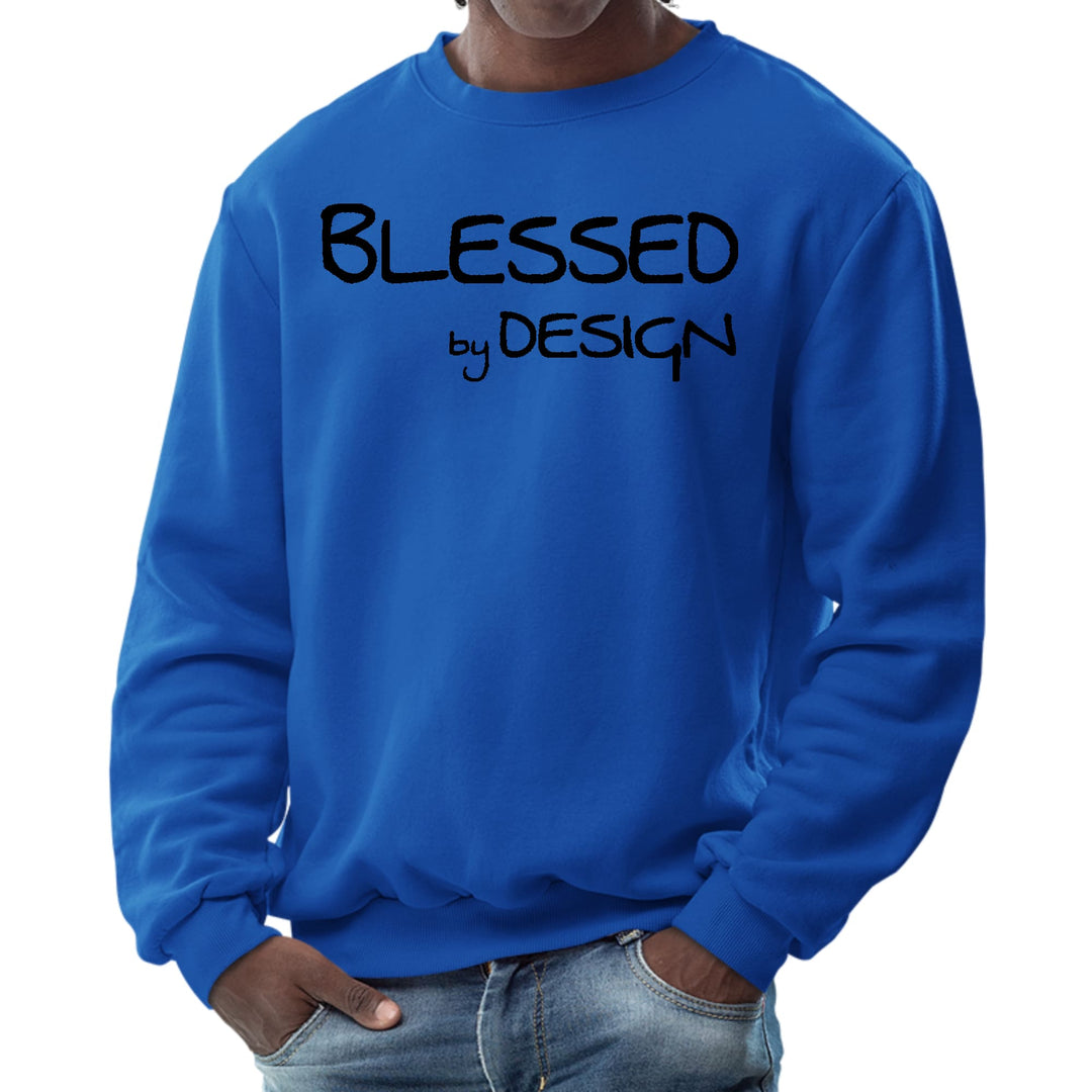 Mens Graphic Sweatshirt Blessed by Design - Inspirational - Mens | Sweatshirts