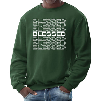 Mens Graphic Sweatshirt Blessed Stacked Print - Mens | Sweatshirts