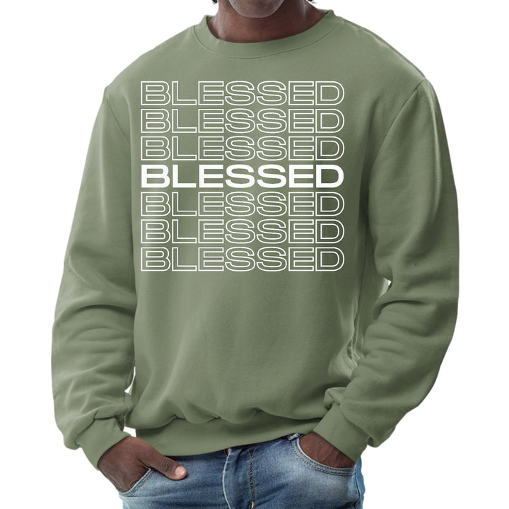 Mens Graphic Sweatshirt Blessed Stacked Print - Mens | Sweatshirts