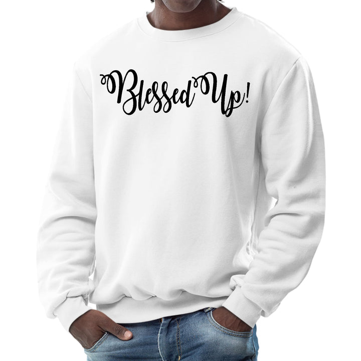 Mens Graphic Sweatshirt Blessed Up Quote Black Illustration - Mens | Sweatshirts