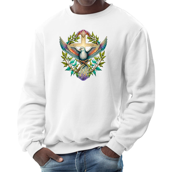 Mens Graphic Sweatshirt Blue Green Multicolor Dove Floral - Mens | Sweatshirts