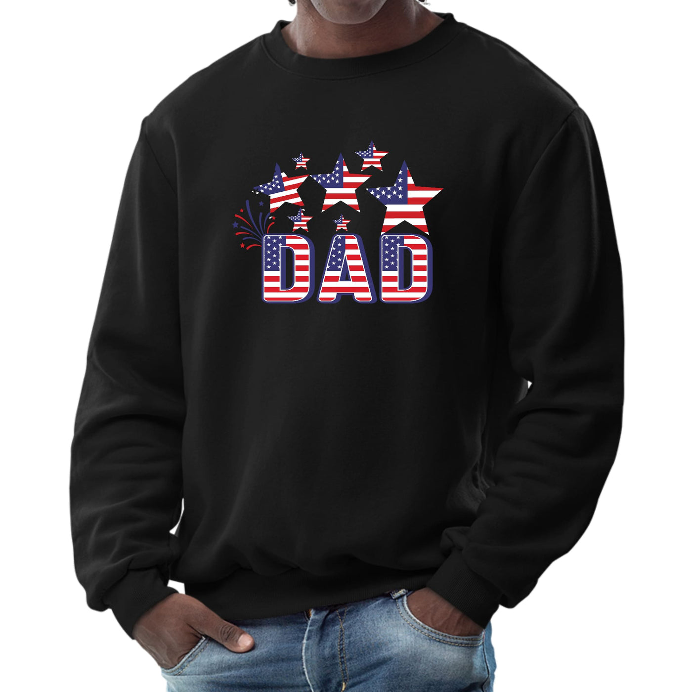 Mens Graphic Sweatshirt Dad Independence Day 4th Of July Celebration - Mens