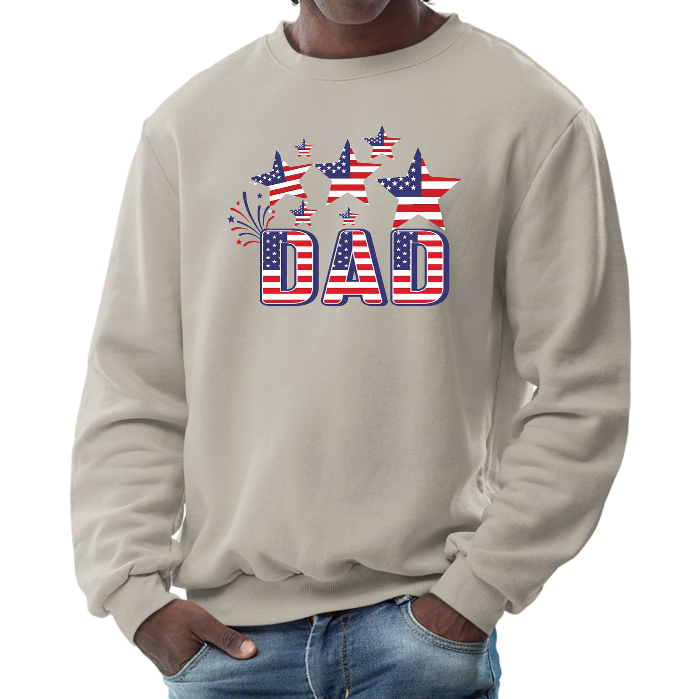 Mens Graphic Sweatshirt Dad Independence Day 4th Of July Celebration - Mens