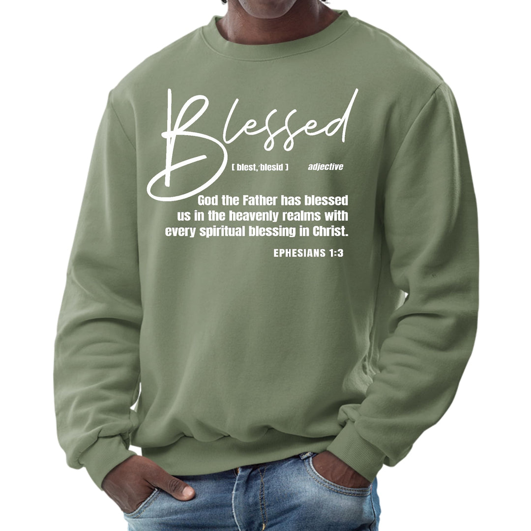 Mens Graphic Sweatshirt - Ephesians - Blessed with Every Spiritual - Mens