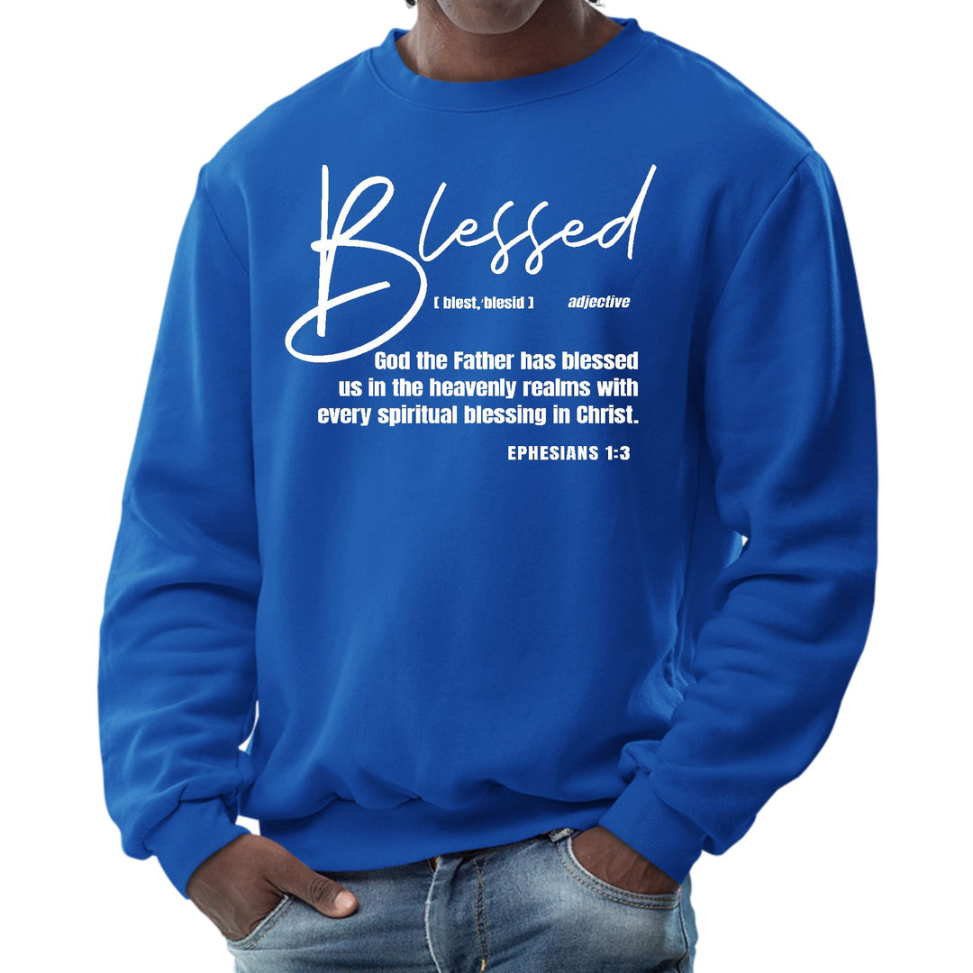 Mens Graphic Sweatshirt - Ephesians - Blessed with Every Spiritual - Mens