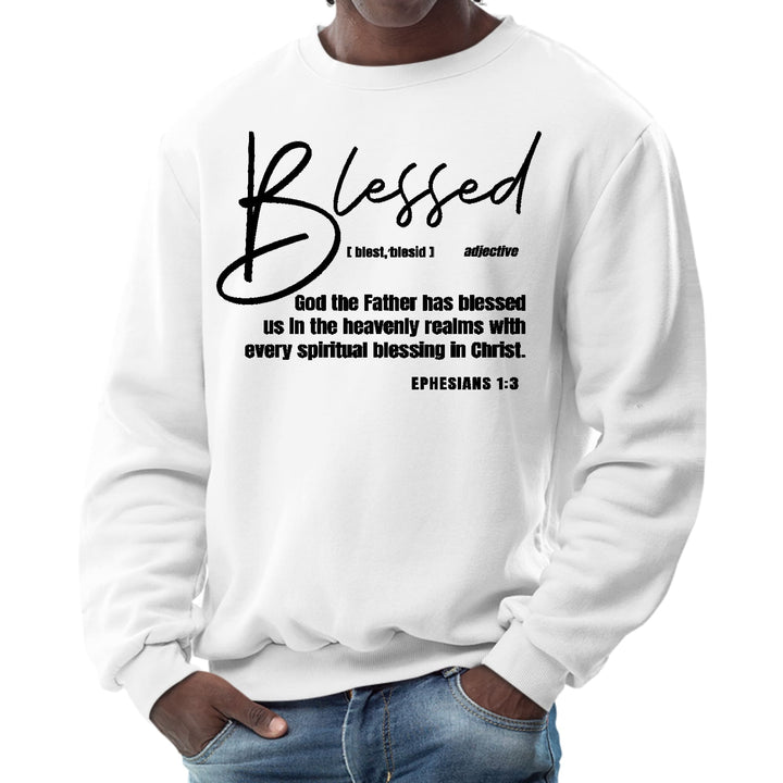 Mens Graphic Sweatshirt Ephesians - Blessed with Every Spiritual - Mens