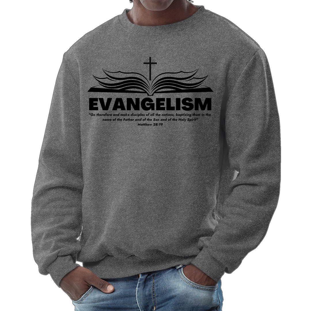 Mens Graphic Sweatshirt Evangelism - Go Therefore and Make Disciples - Mens