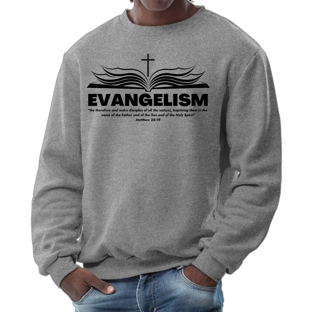 Mens Graphic Sweatshirt Evangelism - Go Therefore and Make Disciples - Mens