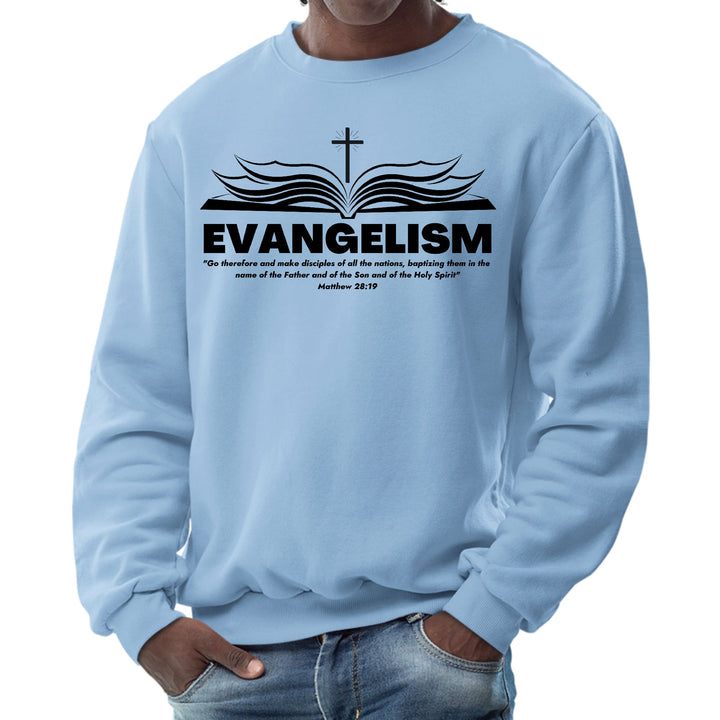 Mens Graphic Sweatshirt Evangelism - Go Therefore and Make Disciples - Mens