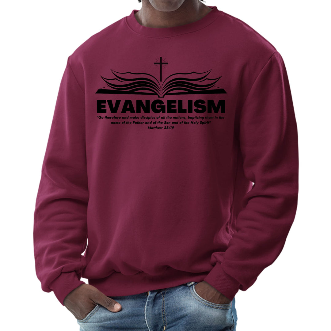 Mens Graphic Sweatshirt Evangelism - Go Therefore and Make Disciples - Mens